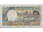 TAHITI PAPEETE 500 FRANCS ND 1983 Serie U.2  TB+