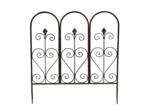 Barrière de Jardin Basse Volutes et Arches en Fer Patiné Marron 70x78cm