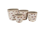 Pot de fleurs beige rose céramique 16x16x16cm