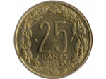 BANQUE DES ETATS DE L'AFRIQUE CENTRALE B.E.A.C 25 FRANCS 1975 SUP