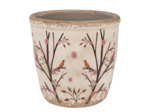 Pot de fleurs beige marron céramique 14x14x13 cm