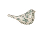 Figurine oiseau beige vert céramique 25x10x13cm