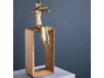 Figurine musicien bois doré 11x11x31cm