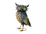 Figurine hibou aux reflets bleu 23x13x38cm