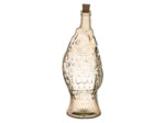 Bouteille carafe verre poisson rose 33x12x12cm