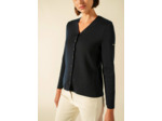 Gilet col V Brévands boutonné maille fine 100% laine Mérinos - SAINT JAMES