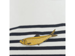 Broche sardine coloris jaune écailles argent