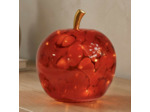 Lampe à Poser Led Grande Pomme Rouge verre 22x22x24cm