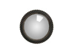 Miroir sorcière convexe billes noires 18x18cm