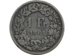 SUISSE 1 FRANC 1861 B TB-