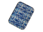 Plateau Rectangulaire en Fer Bleu Bangalore Motif Indien 30x40cm