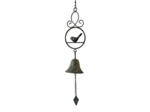 Cloche suspendre oiseaux fonte 10x10x74cm