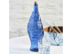 Bouteille carafe verre poisson bleu 12x33cm