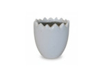 Pot fleurs coquille d'œuf céramique blanc 7x8cm