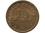 ANGOLA 10 CENTAVOS 1921 SUP- (W63) N2