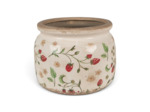 Pot de fleurs strawberries beige rouge céramique 20x20x15cm