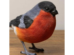 Figurine Oiseau Bouvreuil Pivoine en Résine 11x5x9cm
