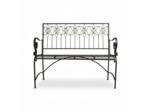 Banc jardin fer plein gris acier 114x46x91cm