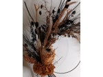 Couronne fleurs séchées du Cap Africain  noire terracotta