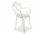Fauteuil jardin blanc patiné fer 59x51x89cm