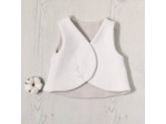 Gilet bébé sans manches coton bio réversible polaire