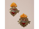 Ensemble de 2 Ex-voto Cœurs Enflammés Amour Feu 12x14cm