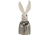 Grande décoration lapin noir blanc polyrésine 16x14x42cm