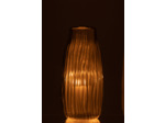 Vase rainures verre or medium 12x12x26cm