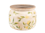 Pot de fleurs Lemon jaune céramique 20x20x15cm