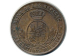 ESPAGNE 2-1/2 CENTIMOS 1868 OM (étoiles 3 pointes) ISABEL II TTB+ (W634.4)