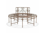 Banc tour d'arbre fer marron patiné 92x164x164cm