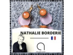 BOUCLES D'OREILLES DORMEUSES rose et orange