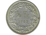 SUISSE 1/2 FRANC 1957 B TTB+