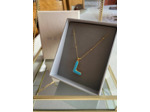 Collier initiale L - Say my Name Bleu Néon