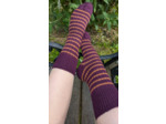Chaussettes CHILL - 80% mohair / Rayée Prune & Terra cota
