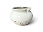Pot céramique fleurie beige rose 20x14cm