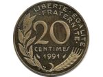 FRANCE 20 CENTIMES LAGRIFFOUL 1991 BE