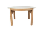 Table basse manguier marbre blanc 80x80x43cm