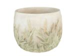Pot de fleurs pierre tige de blé beige vert 19x14cm