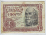 ESPAGNE 1 PESETA 22 JUILLET 1953 SERIE 1G TB+