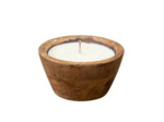 Bougie de soja avec pot en manguier 10x5cm