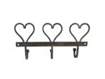 Patère 3 crochets cœurs 29x5x16cm
