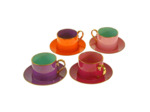 Ensemble de 4 tasses avec soucoupe Fancy 16x8cm