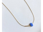 Collier Bim doré et verre opaque bleu