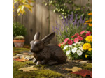 Lapin fonte patiné marron 14x7x10cm