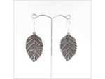 Boucles d'oreilles feuilles en argent massif