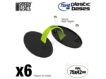 Socles plastiques ovales 75x42mm noir