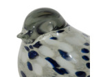 Oiseau décoratif blanc verre 12x7x15cm