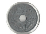 FRANCE 20 CENTIMES ZINC 1944 PEU TTB+