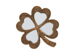Miroir Trèfle résine or vieilli 13x13x1cm